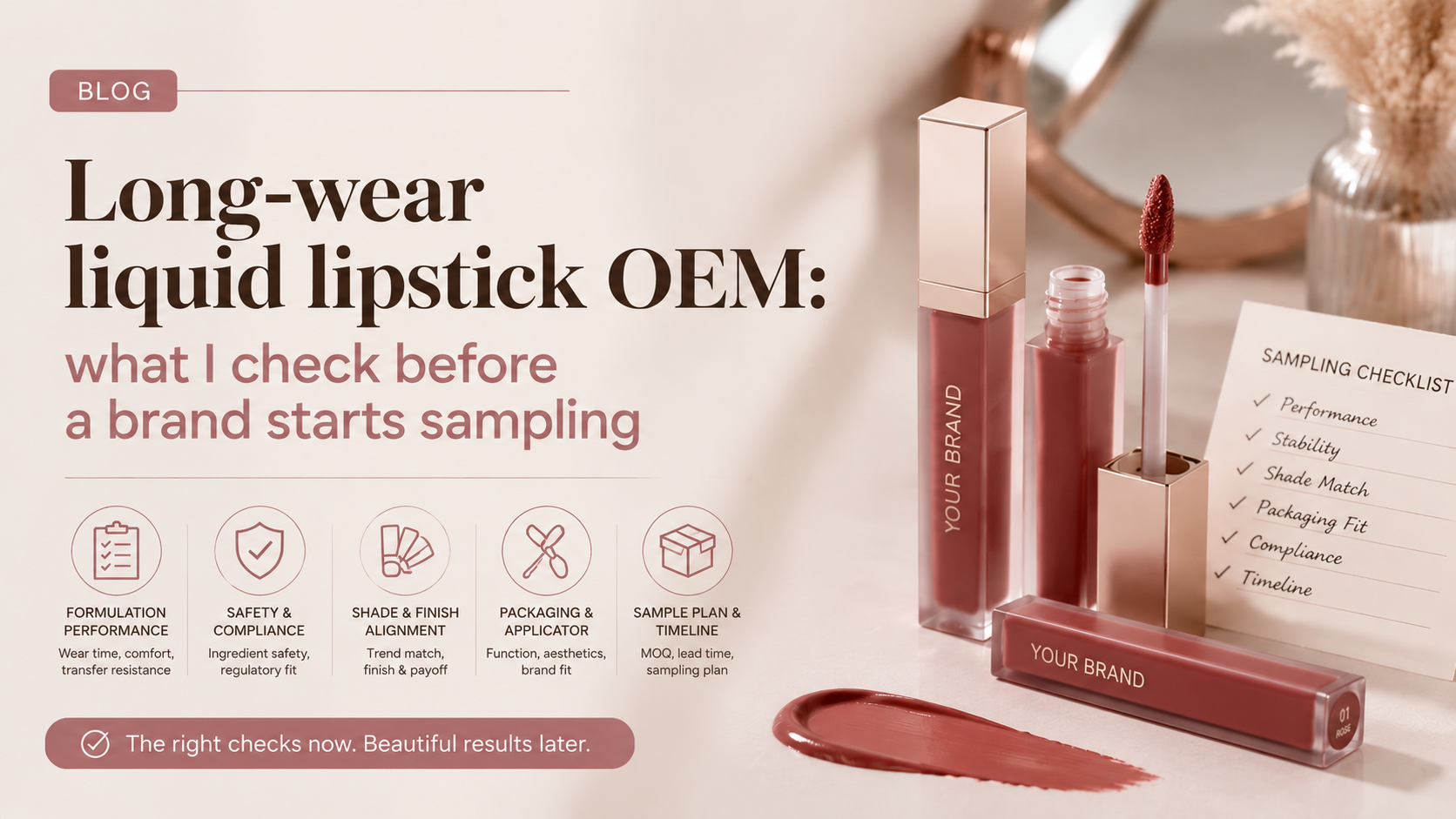 Long-wear liquid lipstick OEM: what I check before a brand starts sampling