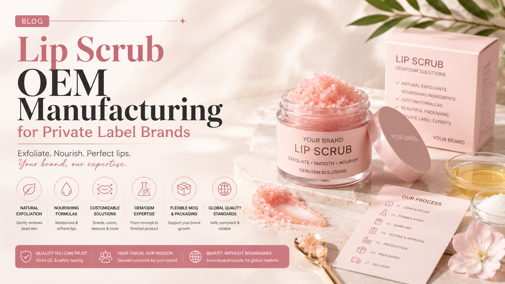 Lip scrub OEM manufacturing for private label brands