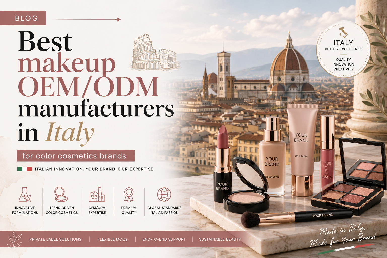 Best makeup OEM/ODM manufacturers in Italy for color cosmetics brands