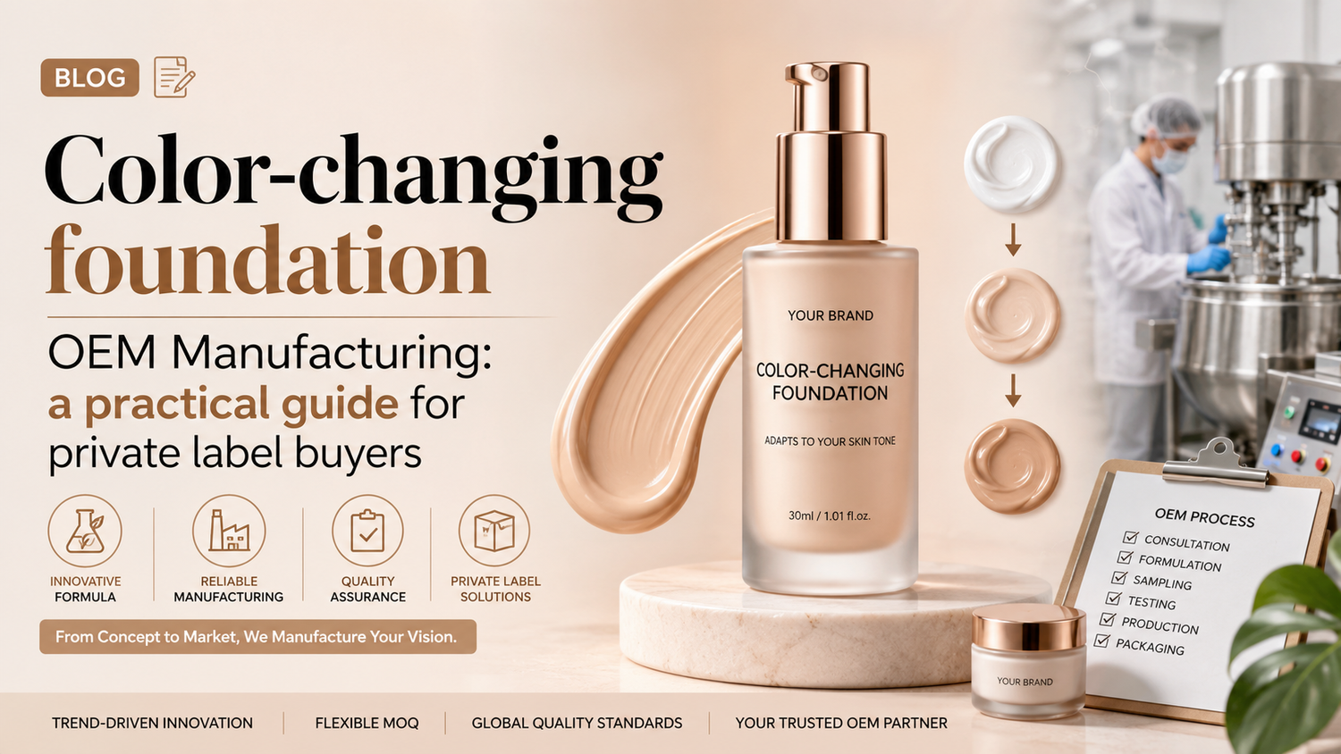 Color-changing foundation OEM manufacturing: a practical guide for private label buyers
