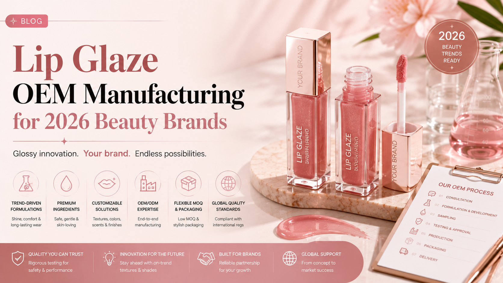 Lip glaze OEM manufacturing for 2026 beauty brands