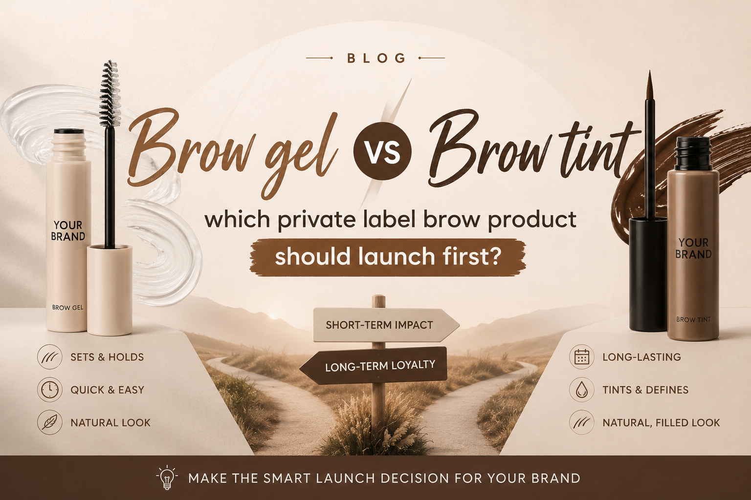 Brow gel vs brow tint: which private label brow product should launch first?
