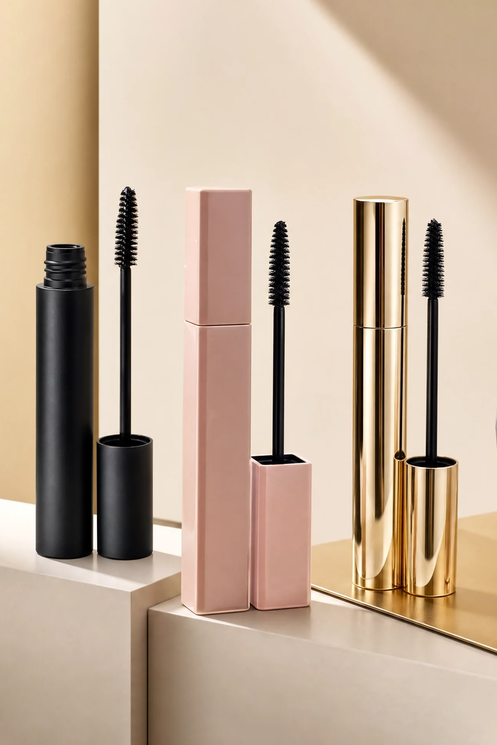 Exploded view of mascara components